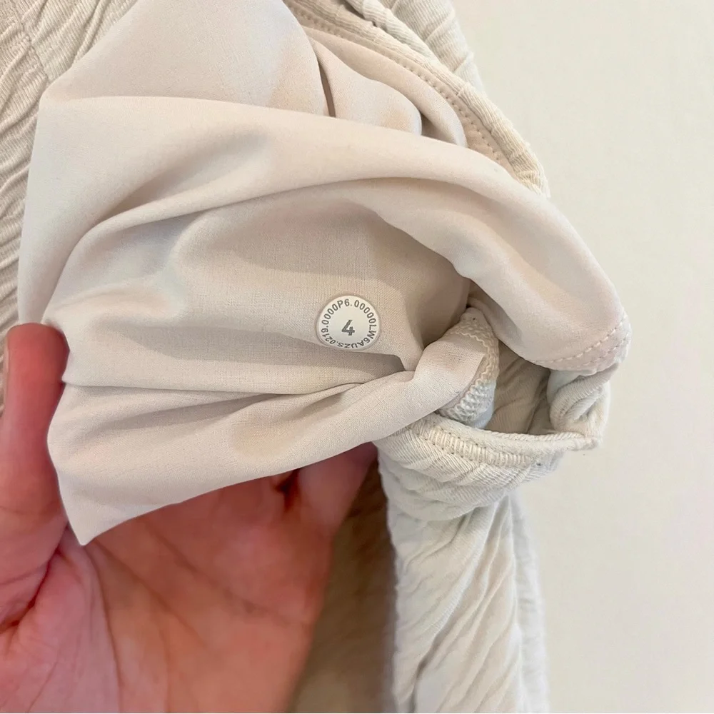 lululemon athletica Textured Cream Wide-Leg Cropped Pants